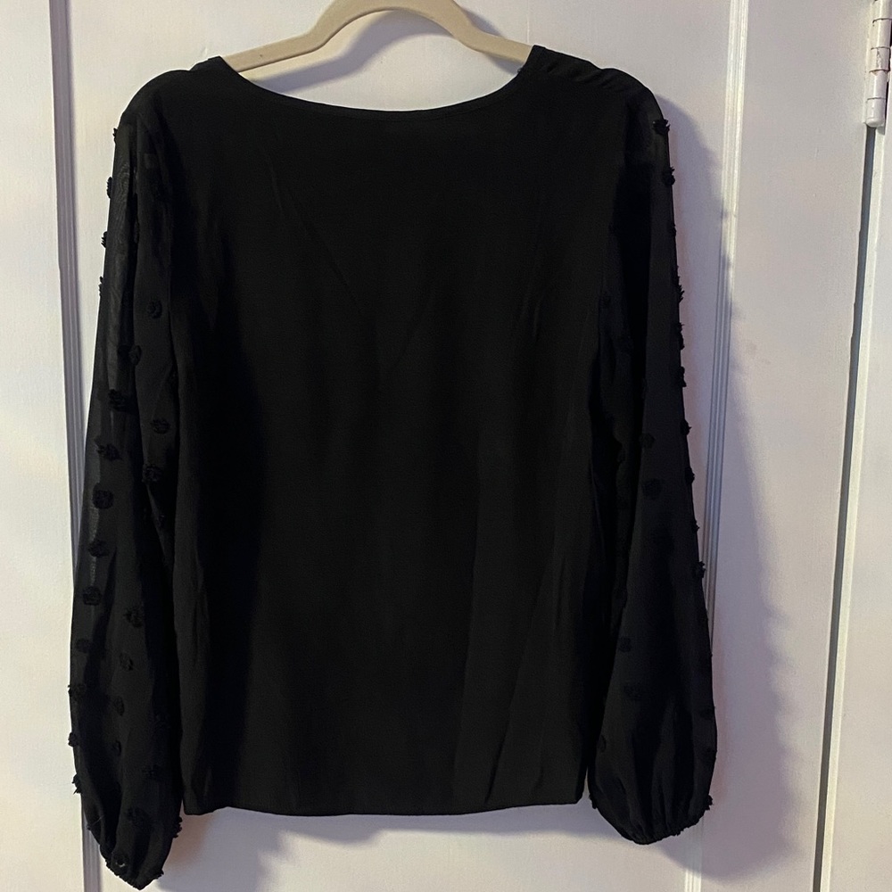 SHEIN Black Swiss Dot Blouse - Picture 5 of 6